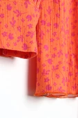 Turuncu-Fuşya-Desenli Biye Kemerli Rahat Piliseli Likralı Tunik thumbnail 7