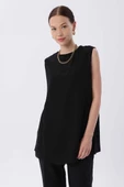 Siyah-Pamuklu Çift Taraflı Sıfır Kollu Şifon İçlik Bluz thumbnail 1