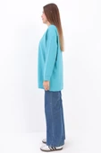Turkuaz-Bisiklet Yaka Reglan Kol Sweatshirt - 2