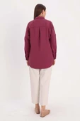 Gül Kurusu-Oversize Basic Gömlek - 4