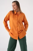 Soft Turuncu-Oversize Basic Gömlek thumbnail 1