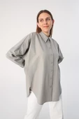 Gri01-Oversize Basic Gömlek thumbnail 1