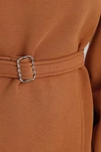 Kiremit-Pamuklu Kuşaklı Sweat Tunik - 4