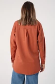 Soft Kiremit-Oversize Basic Gömlek - 3
