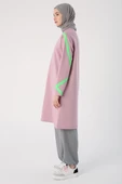 Soft Lila-Neon Şerit Detaylı Sweat Tunik - 3