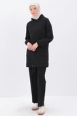 Siyah-Kulplu Kapüşonlu Sweat Tunik thumbnail 3