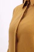 Koyu Sarı-Gizli Patlı Gömlek Tunik - 5