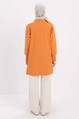 Turuncu-TAŞ YAZILI KOLU PİLELİ YANI YIRTMAÇLI TUNİK thumbnail 4