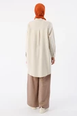 Açık Bej-Büyük Beden Gömlek Tunik thumbnail 4