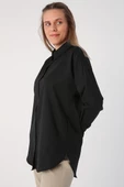 Siyah-Oversize Basic Gömlek - 2