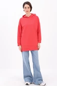 Nar Çiçeği-Kapüşonlu Sweat Tunik thumbnail 2