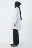 Beyaz-Büyük Beden Gömlek Tunik - 3