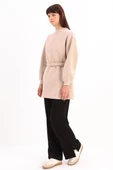Bej-Pamuklu Kuşaklı Sweat Tunik thumbnail 3