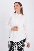 Ekru-Pamuklu Gizli Patlı Gömlek thumbnail 1