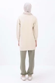Ekru-APLİKE NAKIŞLI SWEAT TUNİK thumbnail 4