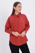 Kiremit-Oversize Basic Gömlek thumbnail 1