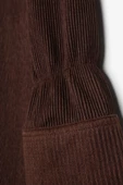 Kahve-Piliseli Kolları Bağcık Detaylı Gömlek Tunik thumbnail 6