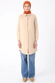 Açık Bej-Gizli Patlı Gömlek Tunik thumbnail 2