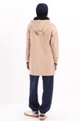 Bej-NAKIŞLI MANŞETİ RİBANALI SWEAT TUNİK - 4