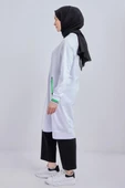 Beyaz-Pamuklu Neon Fermaur Detaylı Sweat Tunik - 3