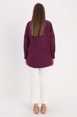 Mürdüm01-Oversize Basic Gömlek - 4