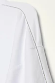 Beyaz-Pamuklu Dik Yaka Sim Dikişli Yıtmaçlı Tunik thumbnail 5