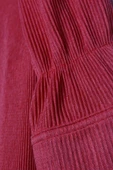 Fuşya-Piliseli Kolları Bağcık Detaylı Gömlek Tunik thumbnail 6