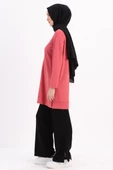 Açık Gül-Kolu Fermuarlı Tunik - 3