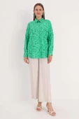 Yeşil-Koyu Yeşil-Oversize Gömlek thumbnail 2