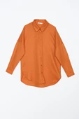 Soft Turuncu-Oversize Basic Gömlek thumbnail 6