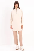 Açık Bej-Dik Yakalı Robalı Tunik thumbnail 2