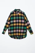 Yeşil-Lacivert-Oversize Oduncu Gömlek - 6
