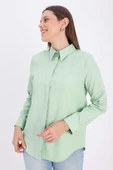 Su Yeşili-Pamuklu Gizli Patlı Gömlek thumbnail 1