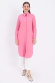 Pembe-Gizli Patlı Uzun Gömlek - 2