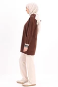 Acı Kahve-NAKIŞLI MANŞETİ RİBANALI SWEAT TUNİK - 3