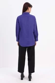 Mor-ÖNDEN VE ARKADAN DÜĞMELİ GÖMLEK TUNİK thumbnail 4