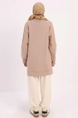 Bej-DİK YAKALI FERMUARLI SWEAT TUNİK thumbnail 4