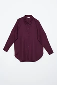 Mürdüm-Oversize Basic Gömlek thumbnail 8