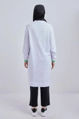 Beyaz-Pamuklu Neon Fermaur Detaylı Sweat Tunik - 4