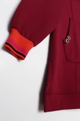 Bordo-Çıtçıt Yakalı Ribana Detaylı Şardonlu Sweat thumbnail 6