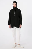 Siyah-Kapüşonlu Zincirli Sim Detaylı Şardonlu Sweat thumbnail 2