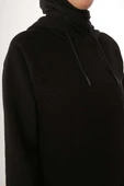 Siyah-Triko Garnili Kapüşonlu Sweatshirt thumbnail 6