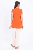 Turuncu-Pamuklu Fitilli Kolsuz T-Shirt thumbnail 4