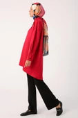 Kırmızı-Şık Düğme Detaylı Tunik thumbnail 3