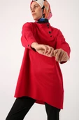 Kırmızı-Şık Düğme Detaylı Tunik thumbnail 1