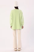 Açık Yeşil-Oversize Nakışlı Sweat - 4