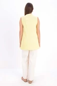 Açık Sarı-Pamuklu Fitilli Kolsuz T-Shirt thumbnail 4