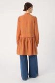 Tarçın-Pile Detaylı Gömlek Tunik thumbnail 4