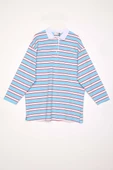 Mavi-Kırmızı-Pamuklu Çizgili Likralı Sweat thumbnail 7