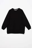 Siyah-3 İplik Oversize Basic Sweat - 7